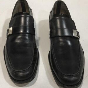Men's Salvatore Ferragamo Black Leather Loafers Size 10D